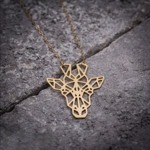 Gold Giraffe Geometric Necklace